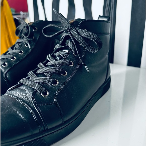 Christian Louboutin Men’s High Top Sneakers w/ Red Bottom Soles - Picture 7 of 13
